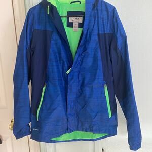 Champion Venture Dry Boys’ Hooded Windbreaker Size  Small Blue/Green Great Shape
